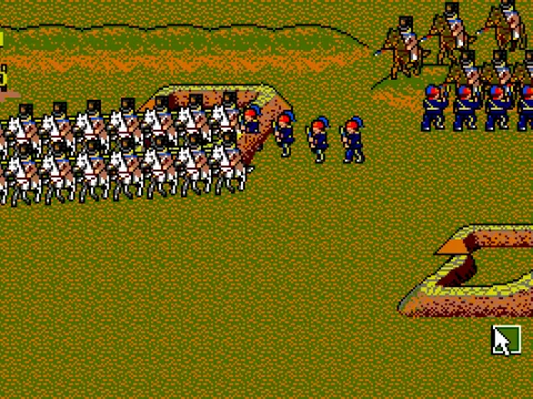 Russian lancers sweep past the entrenched Turkish positions