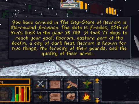 Cities have varied descriptions; not sure if they are randomly generated, though