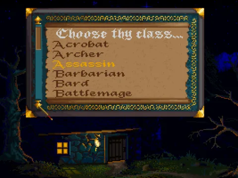 Creating a new character.