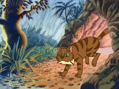 A cat escapes from a mysterious cave