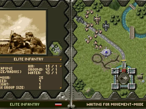 Elite infantry information screen