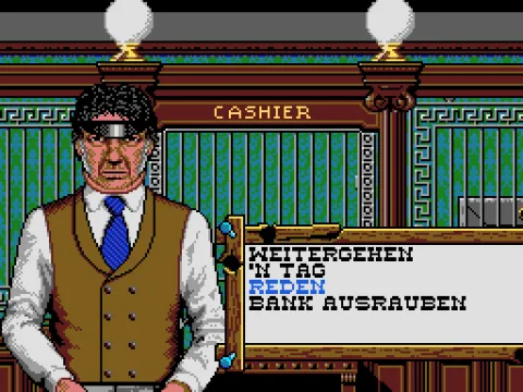 Talking to a bank employee