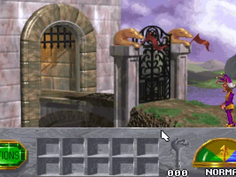 This is Brandon's castle. Everyone if angry at you, so you can't enter. Nicely painted... for an adventure of that time