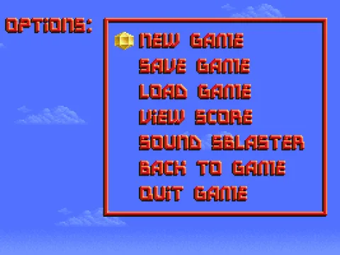 The main menu