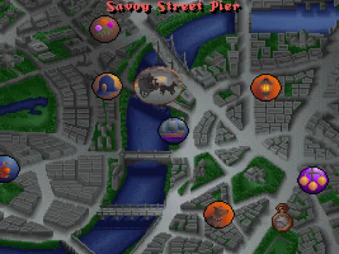 As the game progresses, new locations are added to the city map.