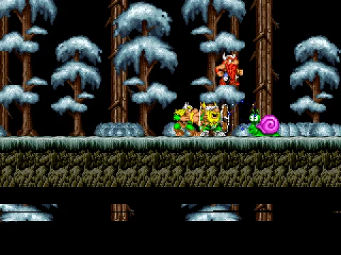 Eric, Olaf and Baleog hunting... a snail?