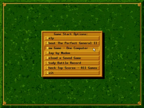 Game menu