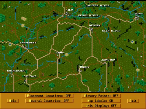 Recon map for the scenario (with town names)