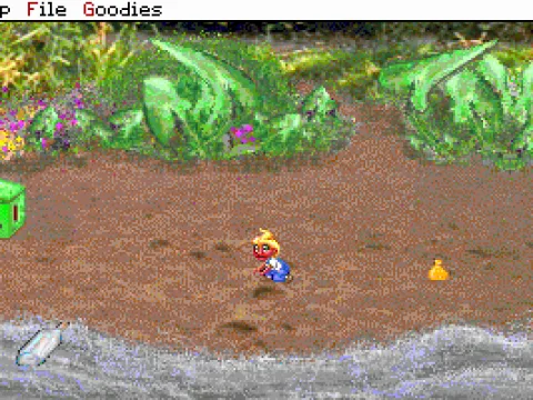 Starting position on the mysterious island