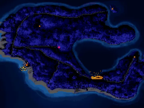 Exploring Melee Island - walking on the map, accessing points of interest