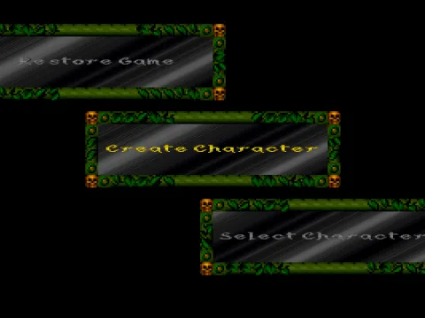 main & first menu in the game (among many)