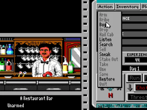 Obnoxious music blares inside this restaurant.