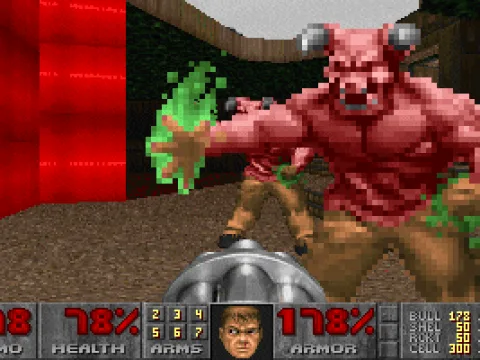 A pair of Hell Barons guard the Phobos Anomaly at the end of episode 1