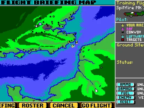 Flight briefing map (of the English Channel)