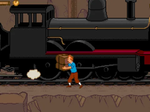 Moving boxes around to avoid the steam of the train.