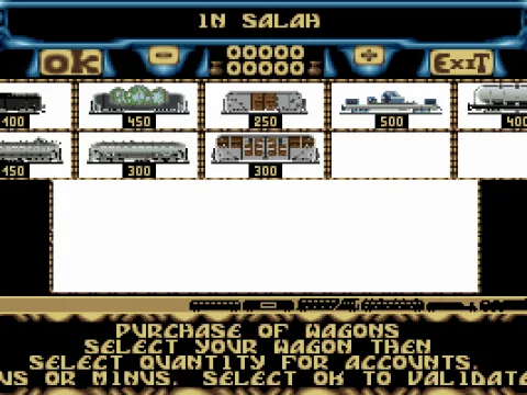 Menu to select new wagons.