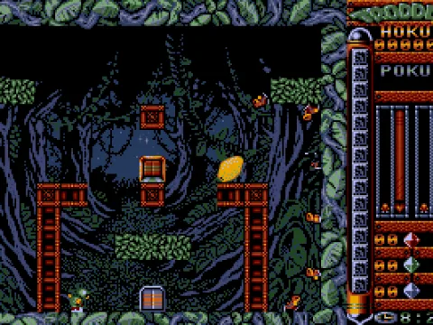 Most of the game happens in environments such as this; look at those little Troddlers climbing around the walls!