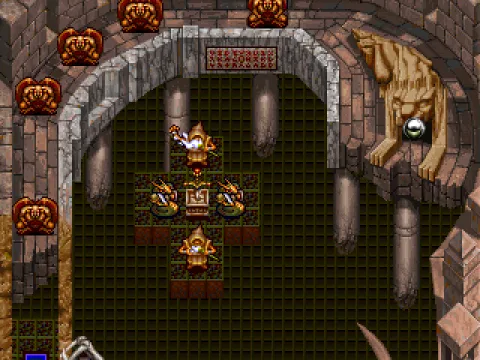 Game Screen - Top of the Machine--Hits the Guys for Bonus Monster