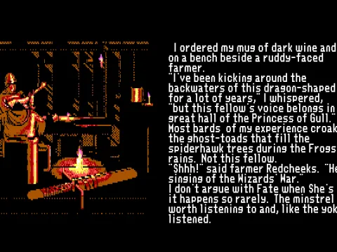 A well-written text introduction opens the game