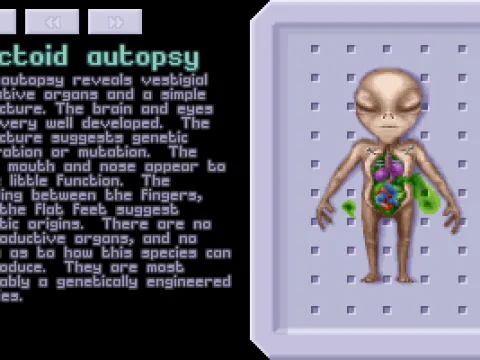 Your scientists research alien corpses