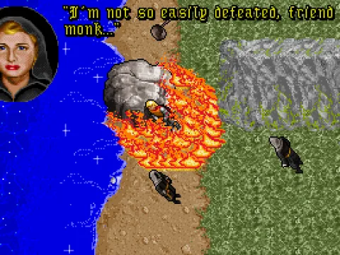 Two strange monks fighting, we are protected by a firewall