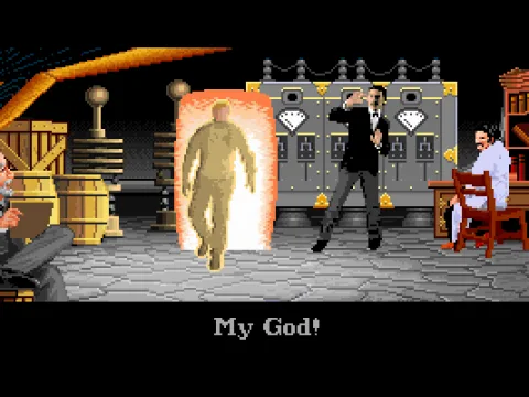 Intro: the Avatar and Dr. Spector travel backwards in time to join the rescue team.