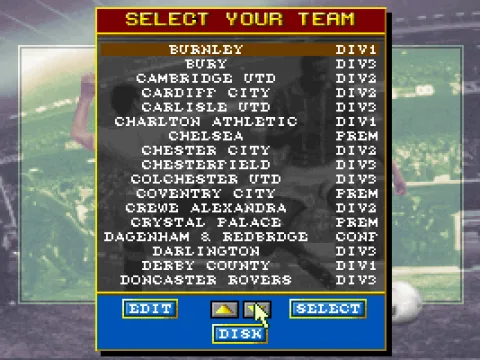 Selecting a team to manage