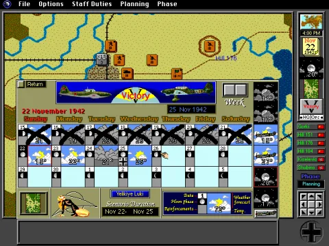 Weather conditions during the conflict