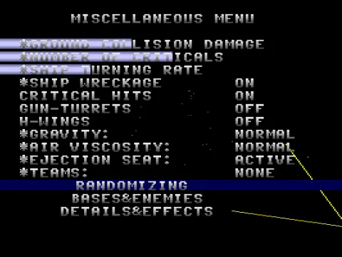 Lots of settings to tweak
