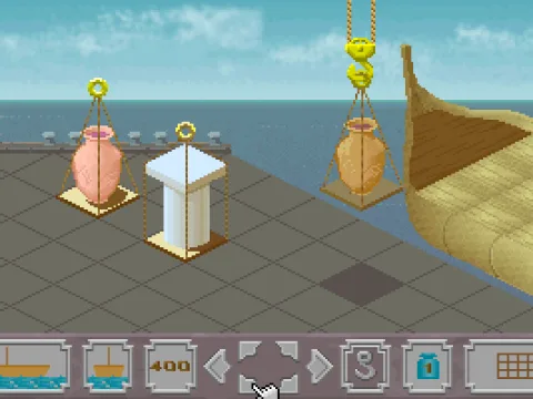 Moving the amphora to the boat in Egyptian mode