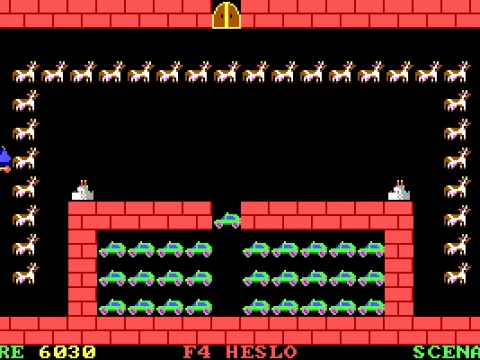 Try as I might, I could not figure out how to both enter the parking lot in the bottom and get out with the carriages full of cars.  The load was always blocking the exit bottleneck!