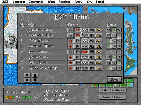 Forge new items in this screen.