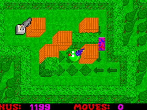 start of level 1 - looks a whole lot like sokoban...