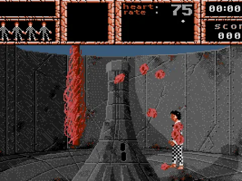 The first scene: Collect enough sugar pieces, then jump on the stick to escape.