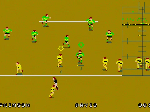 A match on a muddy field.