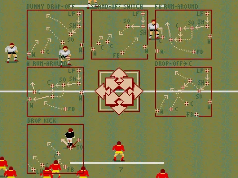 Selecting a play on a rainy game day.