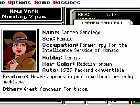 Carmen Sandiego's file.