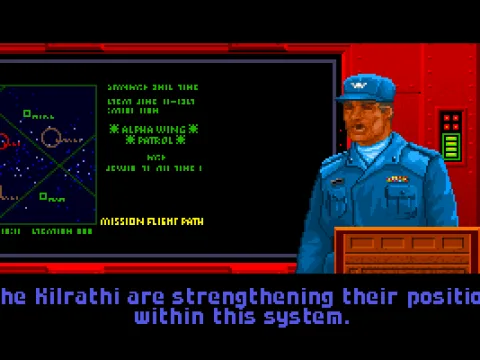 The colonel gives a briefing before every mission. (VGA)