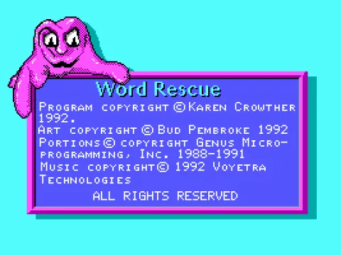 Title screen, presented by a slimed Gruzzle