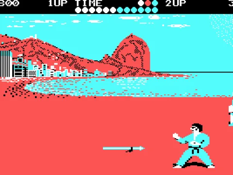 Bonus round; avoid that spear being thrown at you!