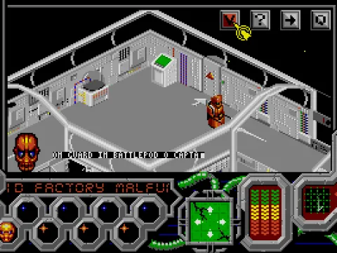 One of the stations droids going about its business. This fighter guards a battlepod.