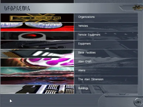 As in the earlier X-Com games, you have a UFOPaedia which serves as a handy reference for all the stuff in the game.