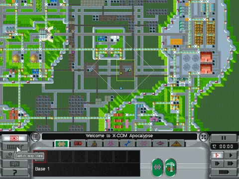 Overhead map view of the city.