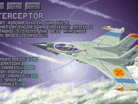 Interceptor is your primary combat aircraft until very end of the game