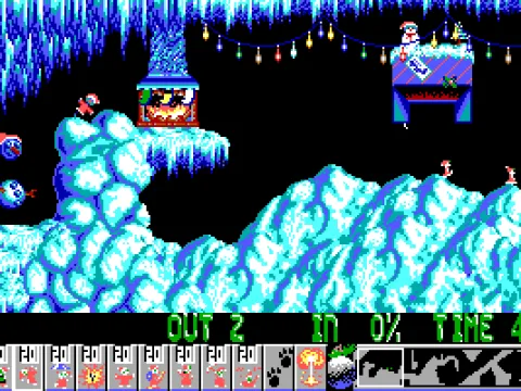 X-mas Lemmings 1991 in EGA