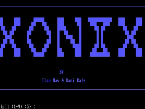 Title screen, big blinking text