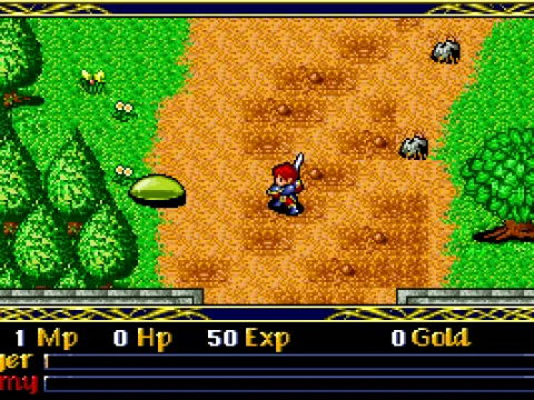 Outside. Fighting slimes