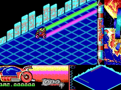 Using a speed boost to pop a wheelie (EGA).