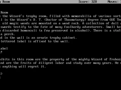 The Wizard's trophy room - powerful magic prevents you from picking up anything in it. And there is a warning label about that.