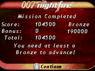 Mission finished! But if you not reached the necessary score...